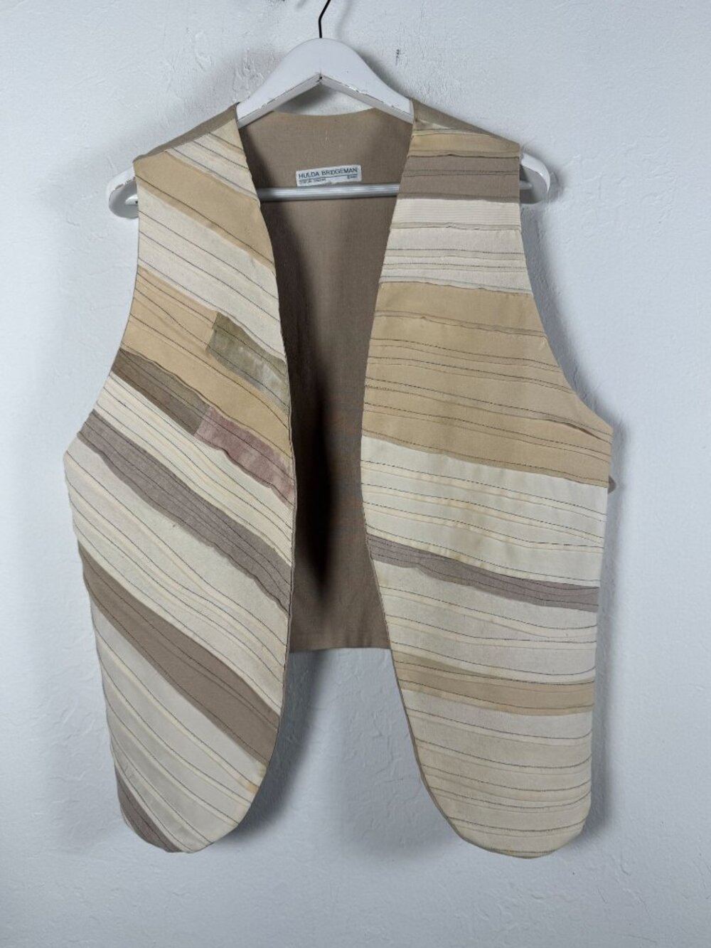 Vintage Hulda Bridgeman Vest Coeur d'Alene Idaho Patchwork Art to Wear Lagenlook